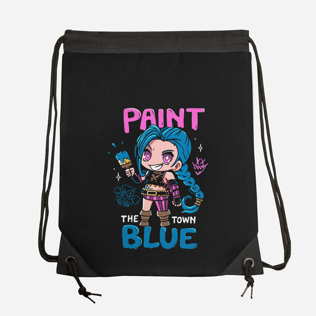 Paint The Town Blue-None-Drawstring-Bag-Vallina84