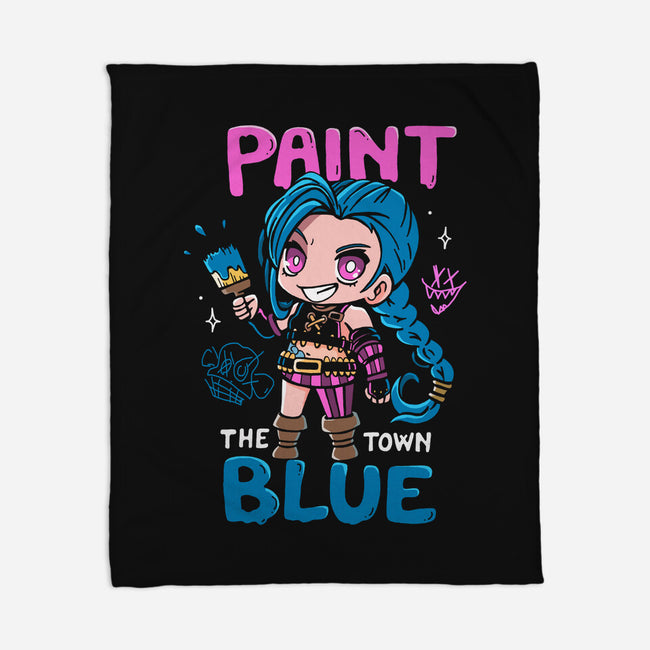 Paint The Town Blue-None-Fleece-Blanket-Vallina84