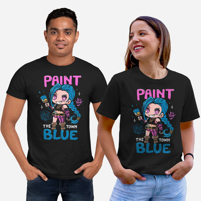 Paint The Town Blue-Unisex-Basic-Tee-Vallina84