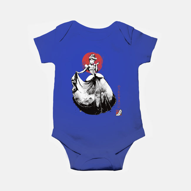 Moonlit Maiden Sumi-e-Baby-Basic-Onesie-Astrobot Invention