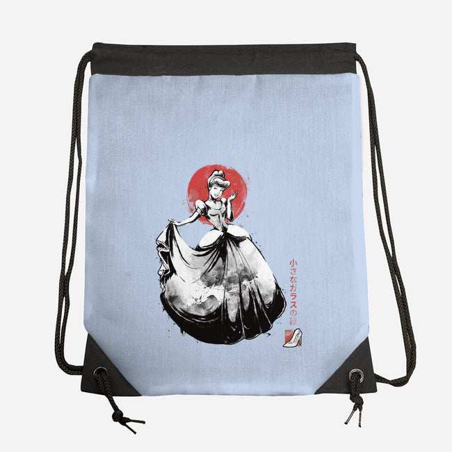 Moonlit Maiden Sumi-e-None-Drawstring-Bag-Astrobot Invention