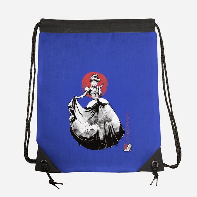 Moonlit Maiden Sumi-e-None-Drawstring-Bag-Astrobot Invention