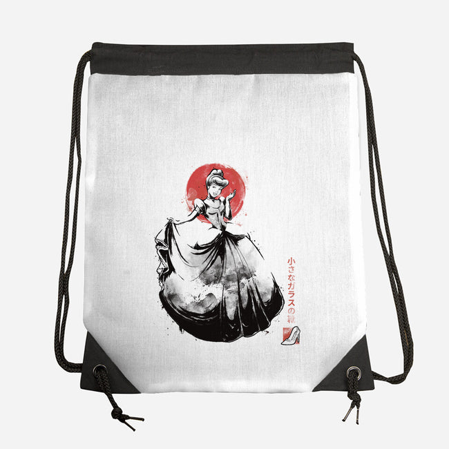 Moonlit Maiden Sumi-e-None-Drawstring-Bag-Astrobot Invention