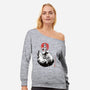 Moonlit Maiden Sumi-e-Womens-Off Shoulder-Sweatshirt-Astrobot Invention