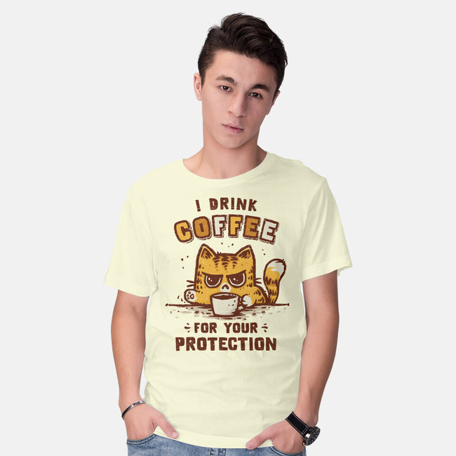 I Drink Coffee To Protect You-Mens-Basic-Tee-kg07