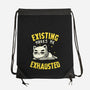 Existing Makes Me Exhausted-None-Drawstring-Bag-koalastudio
