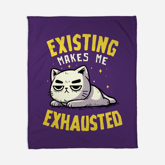 Existing Makes Me Exhausted-None-Fleece-Blanket-koalastudio