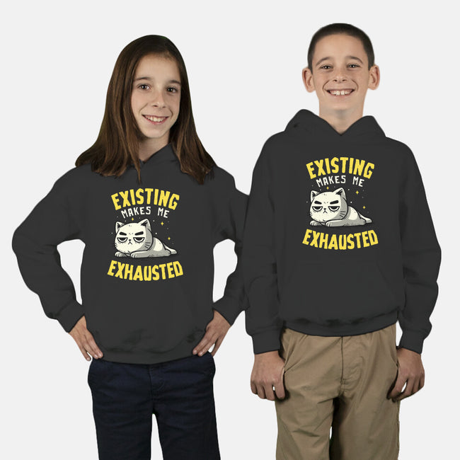 Existing Makes Me Exhausted-Youth-Pullover-Sweatshirt-koalastudio