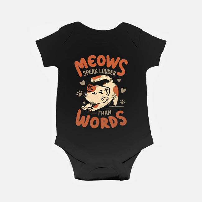 Meows Speak Louder Than Words-Baby-Basic-Onesie-koalastudio