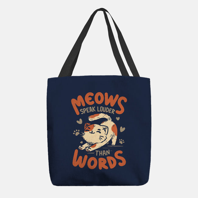 Meows Speak Louder Than Words-None-Basic Tote-Bag-koalastudio