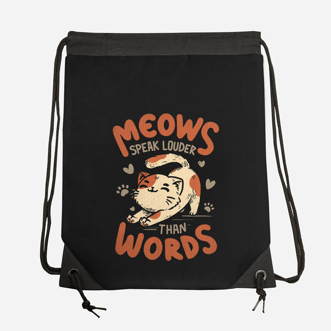 Meows Speak Louder Than Words-None-Drawstring-Bag-koalastudio