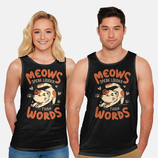 Meows Speak Louder Than Words-Unisex-Basic-Tank-koalastudio