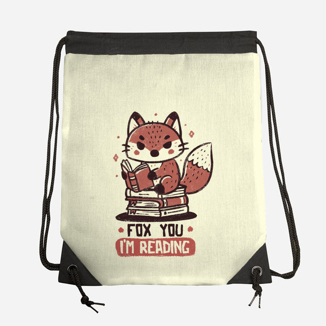Fox You I'm Reading-None-Drawstring-Bag-koalastudio