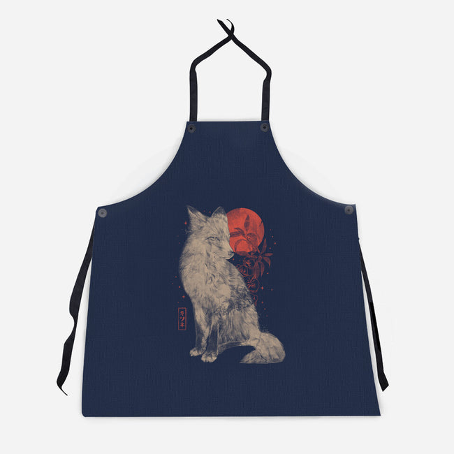 Bloomy Fox-Unisex-Kitchen-Apron-eduely