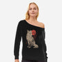 Bloomy Fox-Womens-Off Shoulder-Sweatshirt-eduely