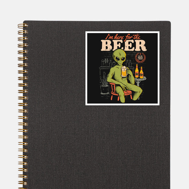 Here For The Beer-None-Glossy-Sticker-eduely