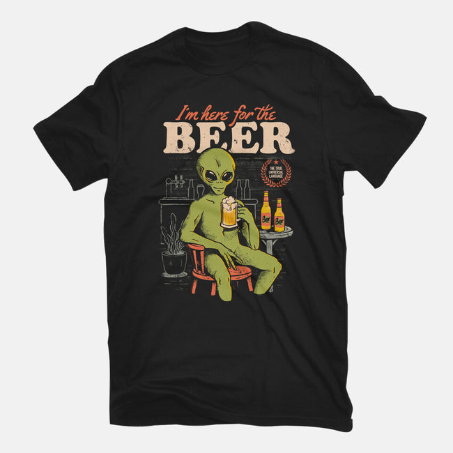 Here For The Beer-Unisex-Basic-Tee-eduely