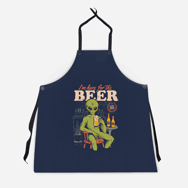 Here For The Beer-Unisex-Kitchen-Apron-eduely