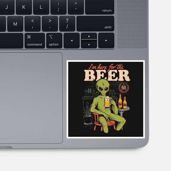 Here For The Beer-None-Glossy-Sticker-eduely