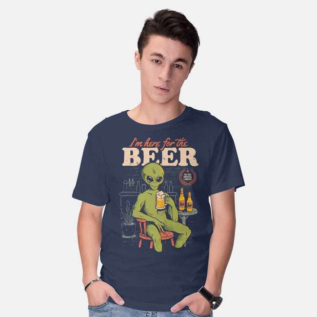 Here For The Beer-Mens-Basic-Tee-eduely