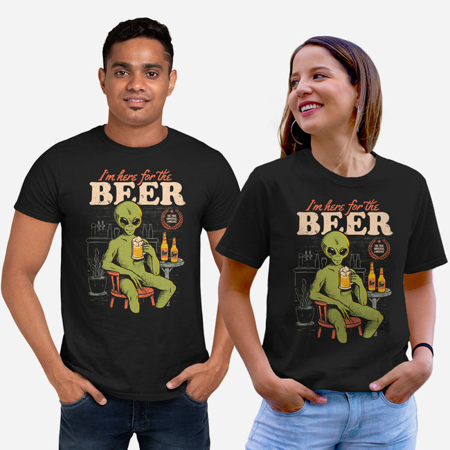 Here For The Beer-Unisex-Basic-Tee-eduely