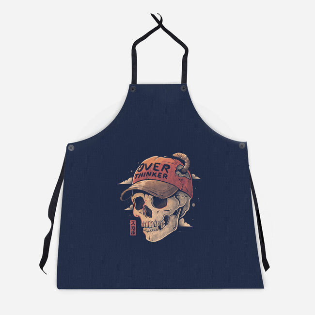 Overthinker Skull-Unisex-Kitchen-Apron-eduely