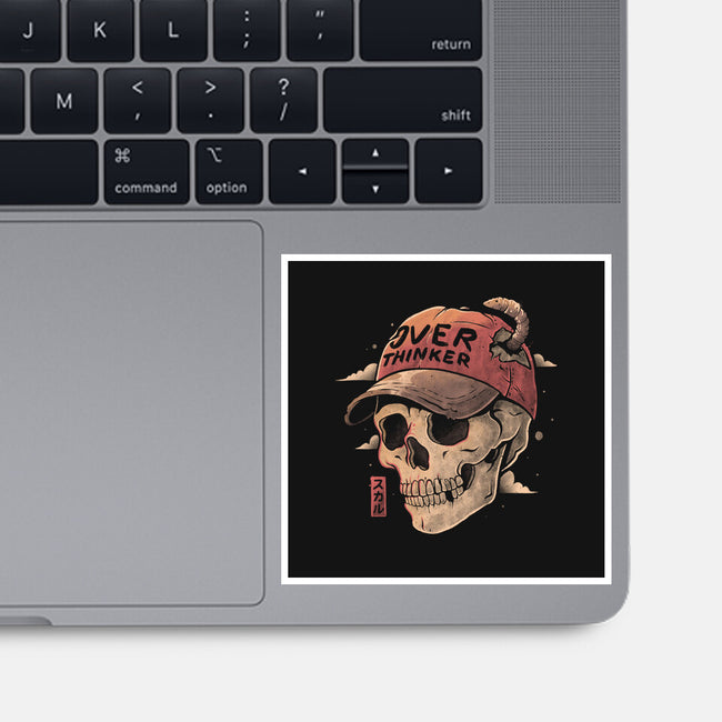 Overthinker Skull-None-Glossy-Sticker-eduely