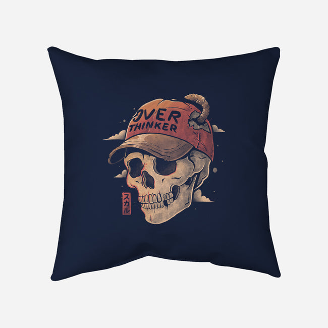 Overthinker Skull-None-Removable Cover w Insert-Throw Pillow-eduely