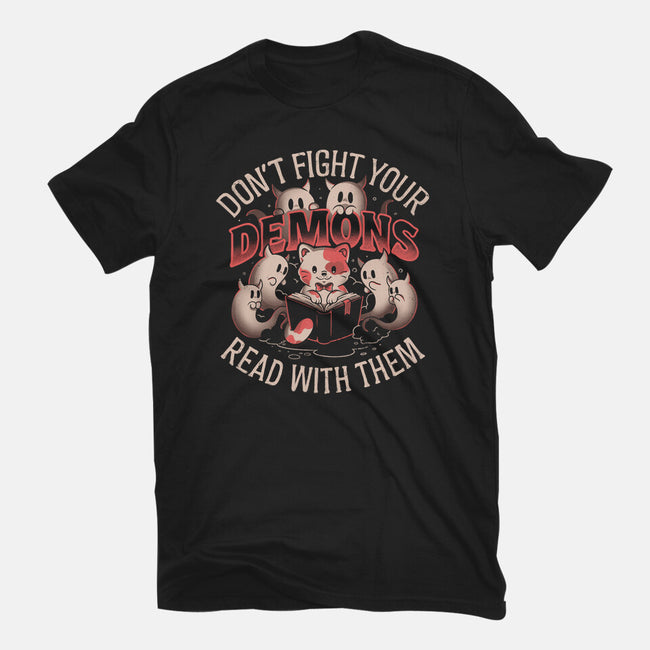 Read With Your Demons-Womens-Fitted-Tee-eduely