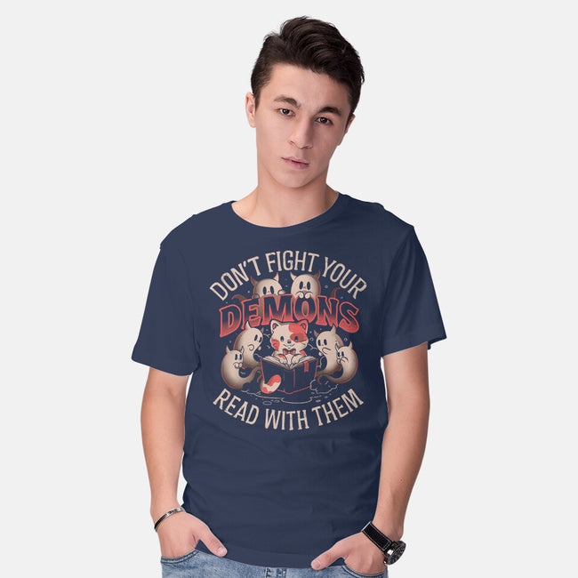 Read With Your Demons-Mens-Basic-Tee-eduely