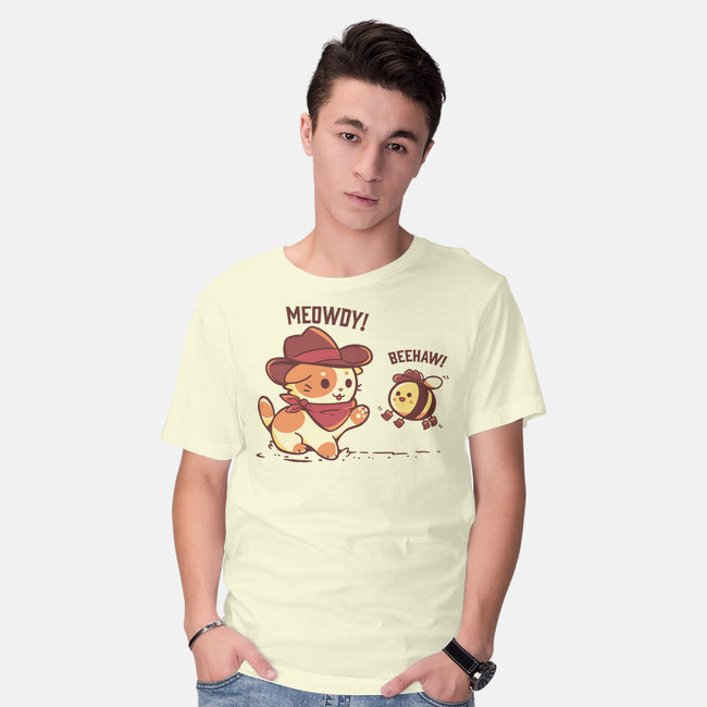 Meowdy And Beehaw-Mens-Basic-Tee-TechraNova