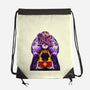 Dark Queen Flower Face-None-Drawstring-Bag-rmatix