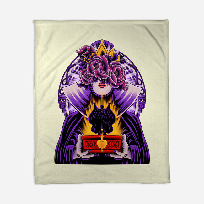 Dark Queen Flower Face-None-Fleece-Blanket-rmatix