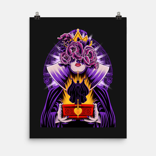 Dark Queen Flower Face-None-Matte-Poster-rmatix