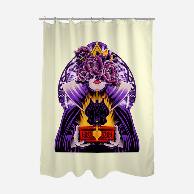 Dark Queen Flower Face-None-Polyester-Shower Curtain-rmatix