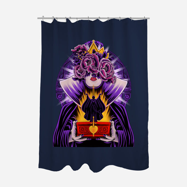 Dark Queen Flower Face-None-Polyester-Shower Curtain-rmatix