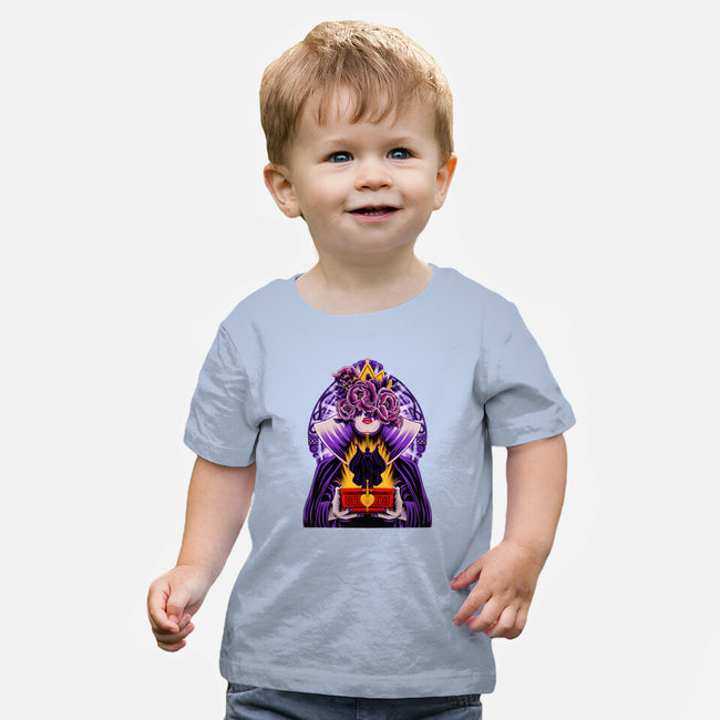 Dark Queen Flower Face-Baby-Basic-Tee-rmatix