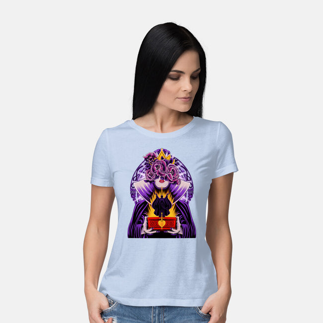 Dark Queen Flower Face-Womens-Basic-Tee-rmatix