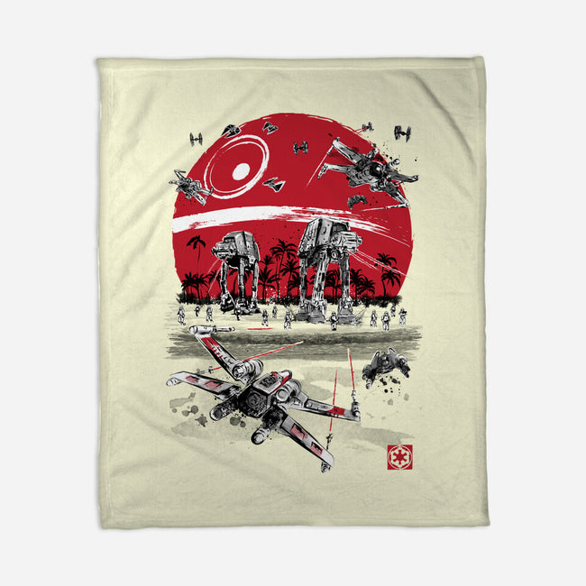 Battle On The Beach-None-Fleece-Blanket-DrMonekers