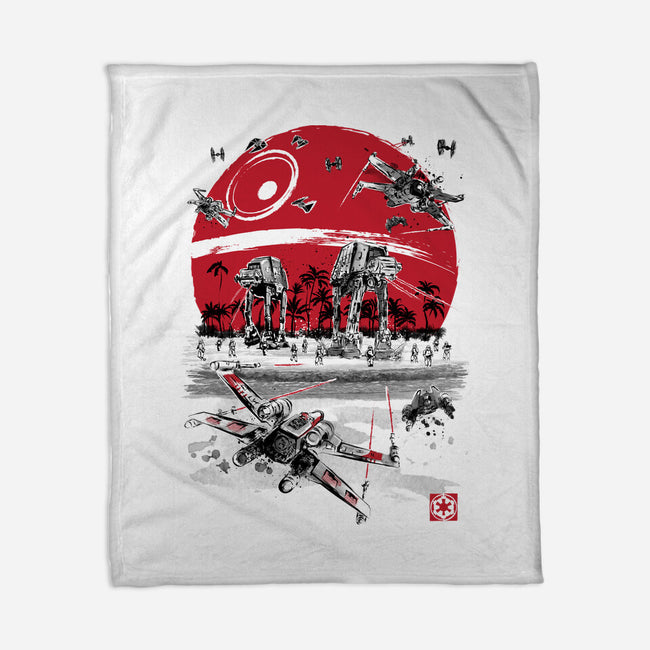 Battle On The Beach-None-Fleece-Blanket-DrMonekers