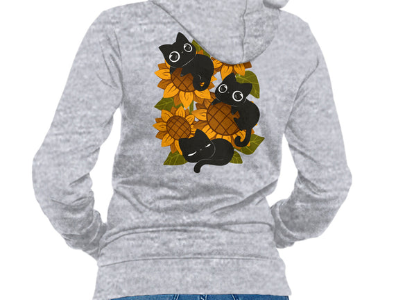 Sunflowers And Black Kitties