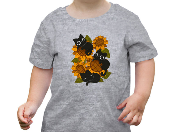 Sunflowers And Black Kitties