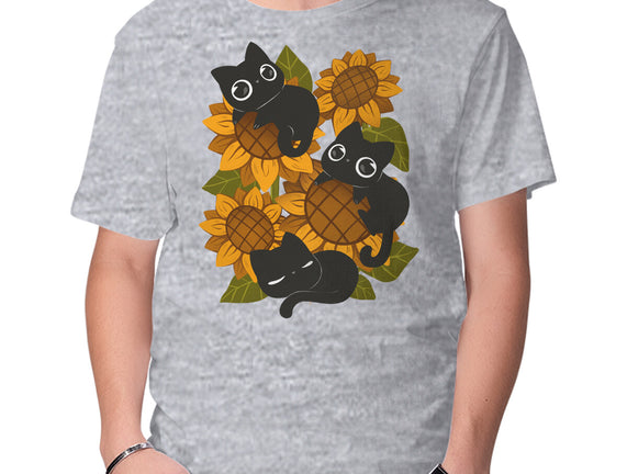 Sunflowers And Black Kitties