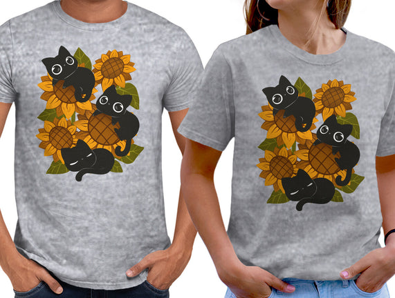 Sunflowers And Black Kitties