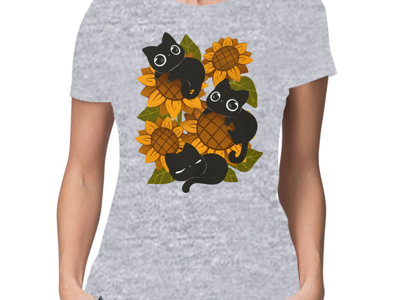 Sunflowers And Black Kitties