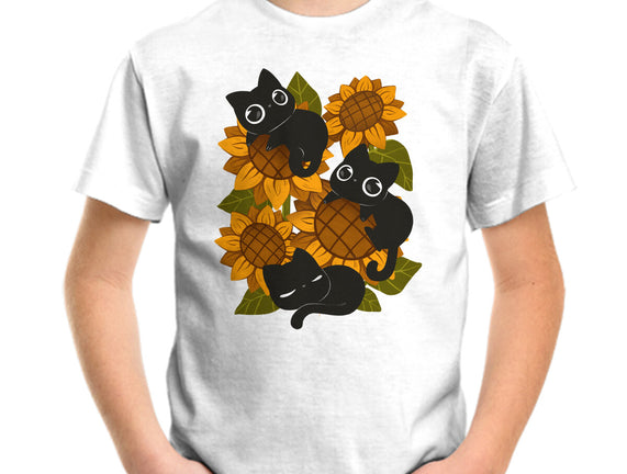 Sunflowers And Black Kitties