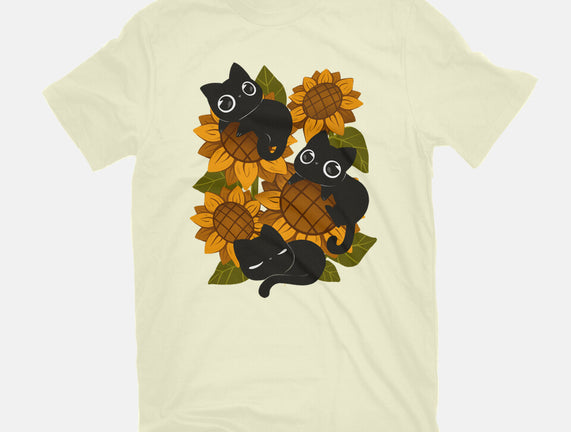 Sunflowers And Black Kitties