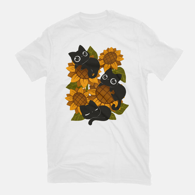 Sunflowers And Black Kitties-Youth-Basic-Tee-ricolaa