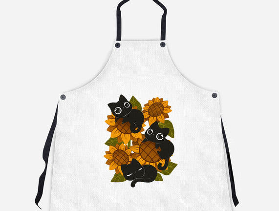 Sunflowers And Black Kitties