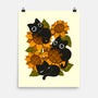 Sunflowers And Black Kitties-None-Matte-Poster-ricolaa